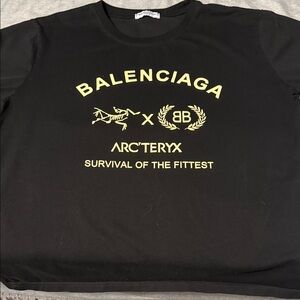 Balenciaga Black and Yellow Graphic Tee